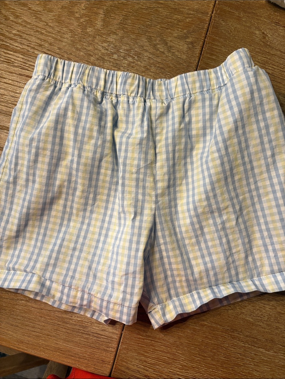 The Beaufort Bonnet Company Light Blue and Yellow Gingham Elastic-Waist Shorts